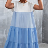 kkboxly Women's Summer Dress: Color Block Ruffle Sleeve Mini Dress - Look Flawless & Feel Fabulous!