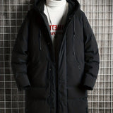 kkboxly  Men's Warm Hooded Cotton Padded Jacket, Casual Zip Up Overcoat For Fall Winter
