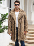 kkboxly  Men's Trendy Polar Fleece Fluffy Coat Warm Jacket Long Coat Outwear Solid  For Men Winter Autumn Hiphop Style Streetwear