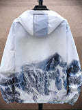 kkboxly  Men's Mountain Landscape Graphic Sun Protection Jacket Ultra Light Thin Breathable Leisure Sports Outdoor Cycling Jacket Hoodie Skin Clothing For Men & Women