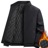 kkboxly  Men's Casual Jacket, Solid Color Stand Collar Zipper Jacket Christmas Gifts