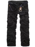 dunnmall  kkboxly  Cotton Solid Multi Flap Pockets Men's Straight Leg Cargo Pants,  Loose Casual Outdoor Pants, Men's Work Pants For Hiking Fishing Angling