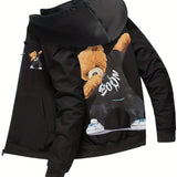 kkboxly  Praying Hands Print Men's Hooded Jacket Casual Long Sleeve Hoodies With Zipper Gym Sports Hooded Coat For Spring Fall