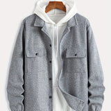 kkboxly  Retro Vintage Jacket, Men's Casual Button Up Lapel Jacket Coat College Hipster Windbreaker For Spring Fall