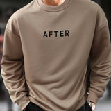 kkboxly  AFTER Print Trendy Sweatshirt, Men's Casual Graphic Design Slightly Stretch Crew Neck Pullover Sweatshirt For Autumn Winter