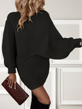 kkboxly  Solid Knit Two-piece Dress Set, Bodycon Cami Dress & Loose Long Sleeve Sweater Outfits, Women's Clothing