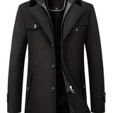 kkboxly  New Wool Coat Men's Business Casual Thick Warm Slim Jacket