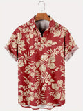 2025 kkboxly  Retro Floral Printed Hawaiian Shirt for Men - Oversized Casual Loose Top for Summer Beach and Casual Wear