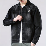 kkboxly  Chic Denim Jacket, Men's Casual Street Style Button Up Jacket Coat For Spring Fall