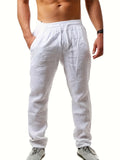 kkboxly  Men's Loose Fit Comfy Trousers, Casual Street Style Cotton Pants