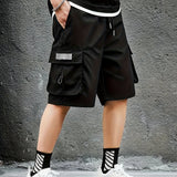 kkboxly  Men's Trendy Plain Color Cargo Shorts, Oversized Shorts With Pocket Plus Size