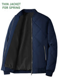 kkboxly  Solid Color Sherpa Lined Varsity Jacket, Men's Casual Fleece Lined Baseball Jacket Coat Regular Fit College Hipster Windbreaker For Winter Autumn