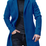 kkboxly  Plus Size Men's Solid Coat Fleece Button Up Jacket Oversized Tops For Spring/autumn, Men's Clothing