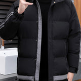 kkboxly  Men's Hooded Winter Jacket, Casual Padded Jacket Coat For Fall Winter