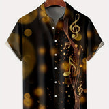 kkboxly  Stylish Men's Musical Note Printed Casual Shirt - Perfect for Parties and Streetwear