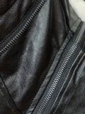 kkboxly  Punk Solid Jacket, Casual Zipper Layered Stitching Long Sleeve Outerwear, Women's Clothing
