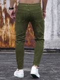 kkboxly  Chic Slim Fit Jeans, Men's Casual Street Style Medium Stretch Denim Pants