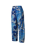 kkboxly  Women's Pants Casual Mid Waist Print Straight Wide Fashion Loose Pants