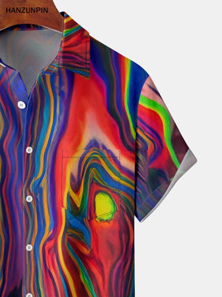 kkboxly  Men's Paisley Art Inspired Short-Sleeved Shirt Best Sellers