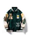 kkboxly  Loose Oversize  Vintage Baseball Jacket With Embroidered Letters Print For Men Loose Oversize Jacket Gifts Best Sellers
