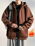 solvbao  Men's Hooded Jacket Casual Long Sleeve Hoodies With Zipper Gym Sports Hooded Coat For Spring Fall