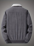 kkboxly  Warm Fleece Jackets By Activity, Men's Casual Corduroy Flap Pocket Jacket Coat For Fall Winter