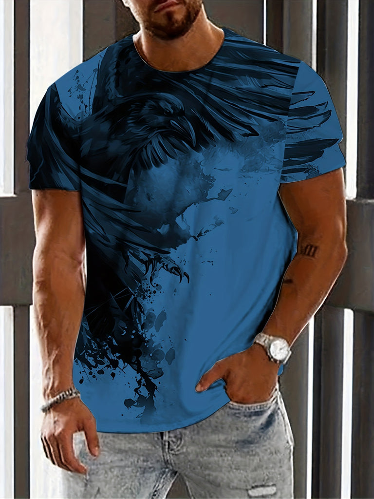 kkboxly  Men's Eagle Print T-Shirt - Comfortable and Stylish Summer Tee