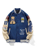 kkboxly  Loose Oversize  Vintage Baseball Jacket With Embroidered Letters Print For Men Loose Oversize Jacket Gifts Best Sellers