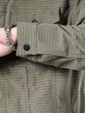 kkboxly  Solid Corduroy Jackets For Men Dual Pockets Button Up Lapel Stylish Coat Jackets For Men