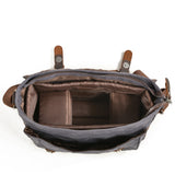 KKBOXLY 2025 Men's horizontal photo bag Casual shoulder bag Oil wax canvas with top leather bag Anti-splashing SLR camera bag