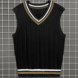 kkboxly  Elegant Slightly Stretch Preppy Vest, Men's Casual Vintage Style V Neck Vest For Fall Winter