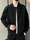 kkboxly  Varsity Jacket, Men's Casual Baseball Jacket Coat Regular Fit College Hipster Windbreaker For Spring Autumn