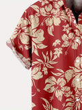 2025 kkboxly  Retro Floral Printed Hawaiian Shirt for Men - Oversized Casual Loose Top for Summer Beach and Casual Wear