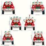 Christmas Family Car Resin Ornament - Festive Garden & Home Decor Hanging Charm