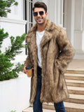 kkboxly  Men's Trendy Polar Fleece Fluffy Coat Warm Jacket Long Coat Outwear Solid  For Men Winter Autumn Hiphop Style Streetwear
