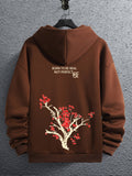 kkboxly  Men's Fleece Loose Long Sleeve Drop Shoulder Hoodie