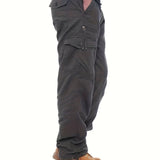 dunnmall  kkboxly  Trendy Cotton Blend Cargo Pants, Men's Multi Flap Pocket Trousers, Loose Casual Outdoor Pants, Men's Work Pants Outdoors Streetwear Hip Hop Style
