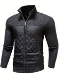 kkboxly  Men's Warm Sweater Casual Jacket, Stand Collar Jacket Coat For Fall Winter