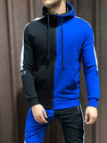 kkboxly  Color Block Men's Hooded Jacket Casual Long Sleeve Hoodies With Zipper Gym Sports Hooded Coat For Spring Fall