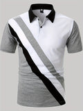 kkboxly  Men's Slim Casual Multi Color Striped Polo Shirt Best Sellers