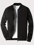 kkboxly  Fashionable Men's Trendy Zipper Versatile Stand Collar Windproof Jacket, Versatile And Comfortable, Suitable For Dates