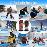 1 Pair Winter Outdoor Heated Gloves, Full Finger Touch Screen, Waterproof Thermal Gloves for Skiing, Running, Cycling, Hiking, Hunting, Fishing, Polyester Fabric, Hand Washable, Drawstring Closure, Festive for Christmas, Halloween, New Year, Labor Day