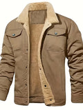 kkboxly  Stylish Classic Men's Lapel Collar Coat For Winter, Men's Outfits