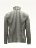 kkboxly  Turtle Neck Knitted Cable Sweater, Men's Casual Warm Solid Color Middle Stretch Pullover Sweater For Fall Winter