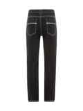 kkboxly  Slim Fit Straight Leg Jeans, Men's Casual Street Style Distressed Medium Stretch Denim Pants For All Seasons