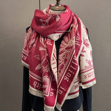 Thickened Double-sided Warm Scarf Imitation Cashmere Short Beard Shawl Autumn Winter Coldproof Female Scarf Shawl