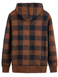 kkboxly  All Match Knitted Plaid Hooded Cardigan Jacket, Men's Casual Warm Slightly Stretch Zip Up Jacket Coat For Fall Winter