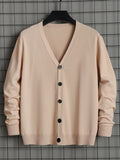 kkboxly  Men's Work V-neck Long Sleeves Button Cardigan Sweaters