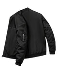 kkboxly  Letter Print Lightweight Jacket, Casual Baseball Collar Bomber Jacket