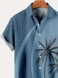 kkboxly  Oversized Hawaiian Coconut Tree Print Shirt for Men - Comfy Short Sleeve Aloha Shirt for Beach and Summer Casual Wear